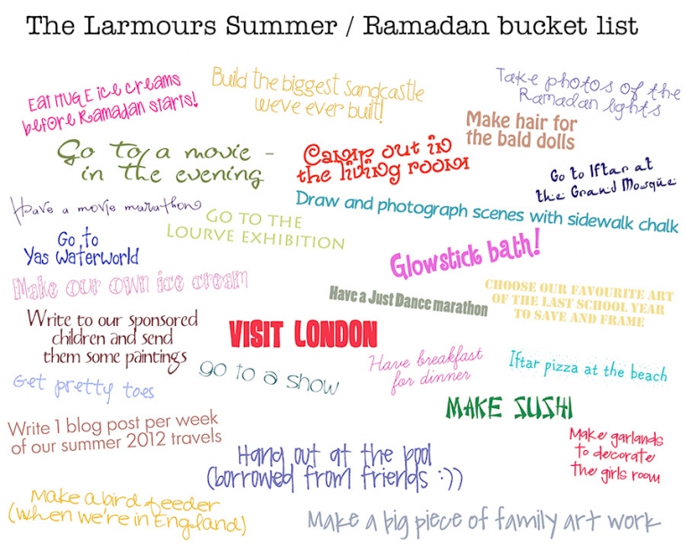 Summer Bucket List | Abu Dhabi Photographer - Kirsty Larmour ...