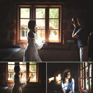 Photographers capture each other in beautiful window light at The Wondering Light, photography retreat in goa, India