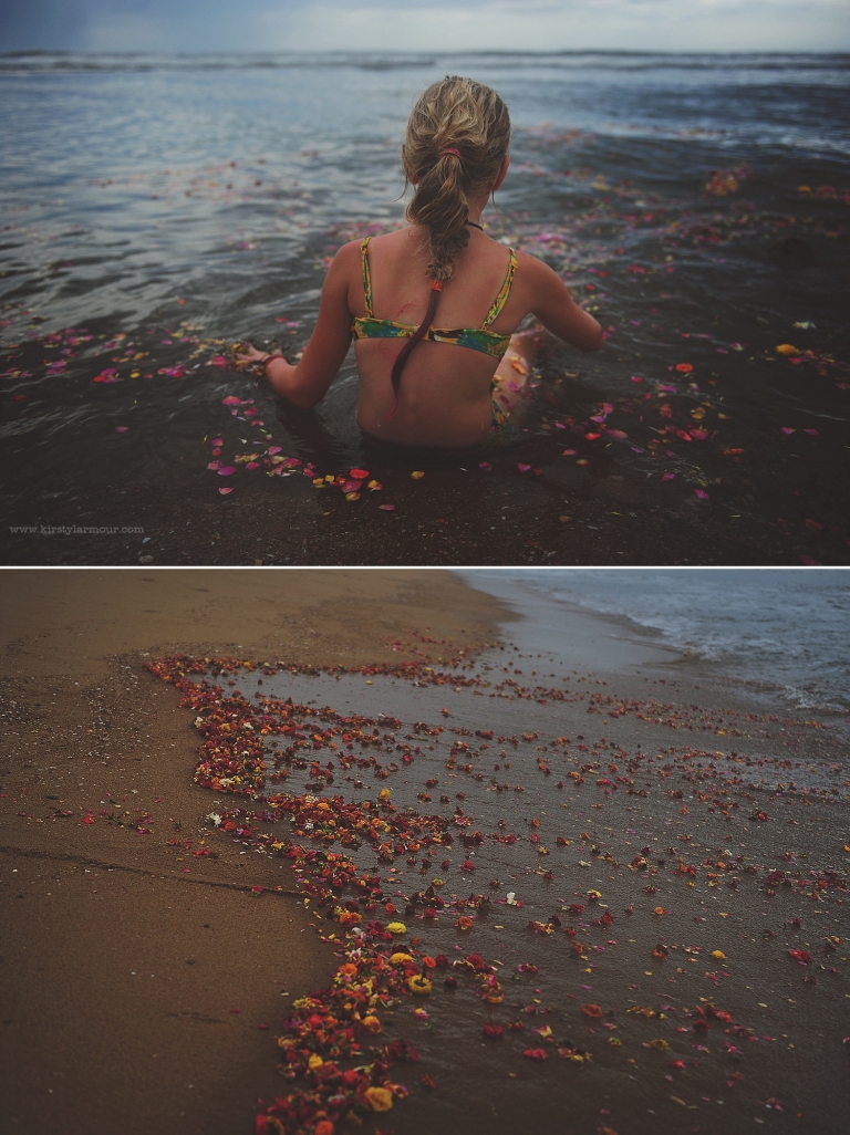Kirsty Larmour - Chennai beach photography with flowers