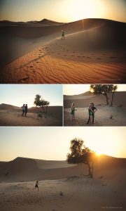 The ABu Dhabi desert is stunning at sunset as capture by lifestyle photographer Kirsty Larmour